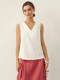 Linen V-Neck Sleeveless Tank Top