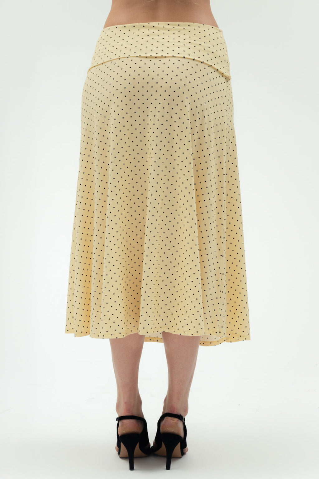 Foldover Flared Maxi Skirt - Yellow