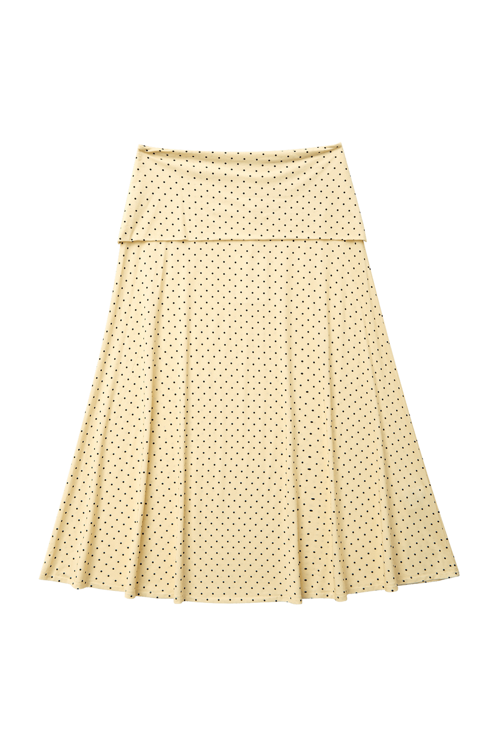 Foldover Flared Maxi Skirt - Yellow